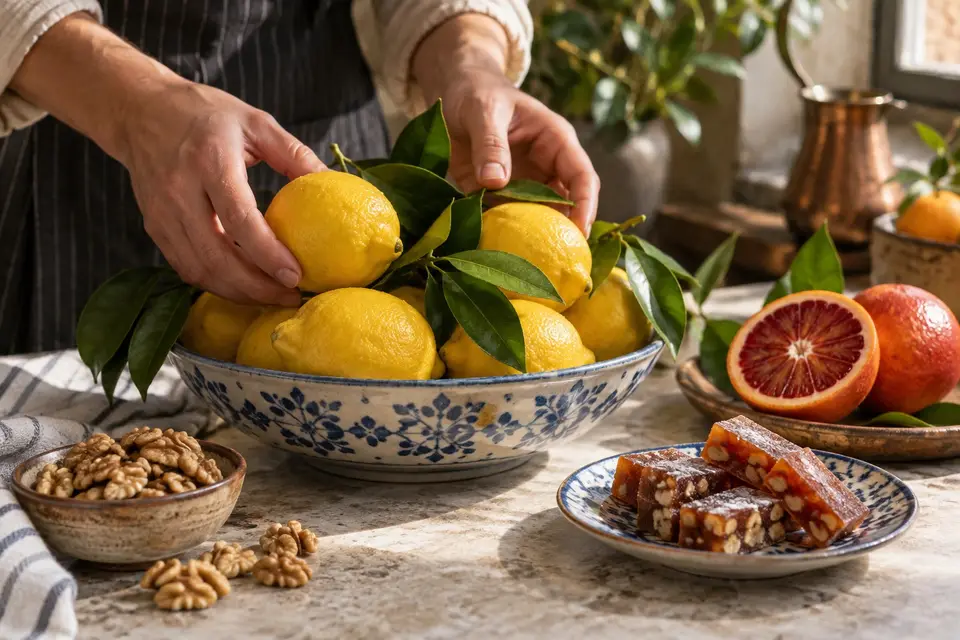 Limon, kan portakalı ve cezerye